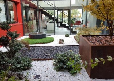 Fontaine en aluminium - Bac acier corten